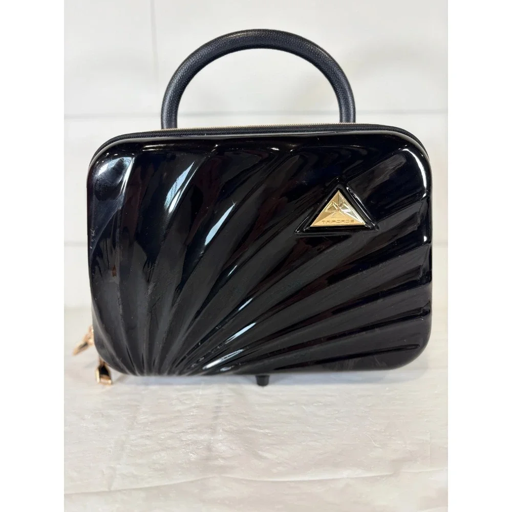 Triforce Elite Travelware Hardside Beauty Zipper Black Case‎ Luggage Makeup Bag
